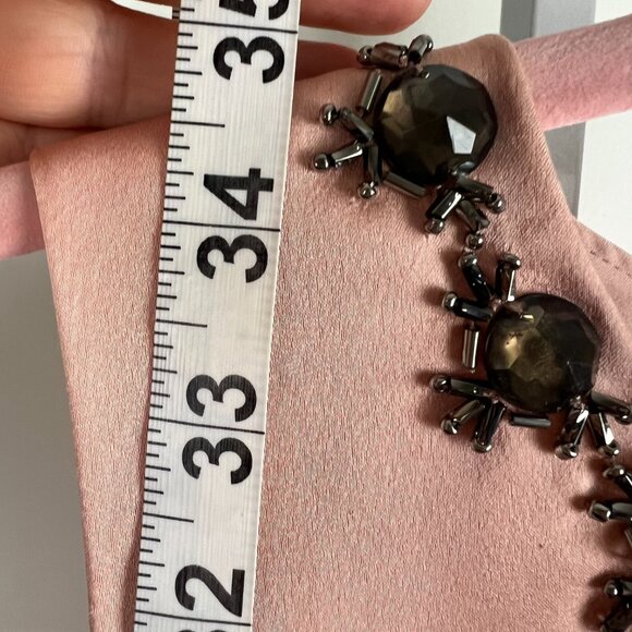 Ann Taylor Bejeweled Blush Pink Satin Shift Dress Wedding Guest Royalty Size 2 - Picture 10 of 16